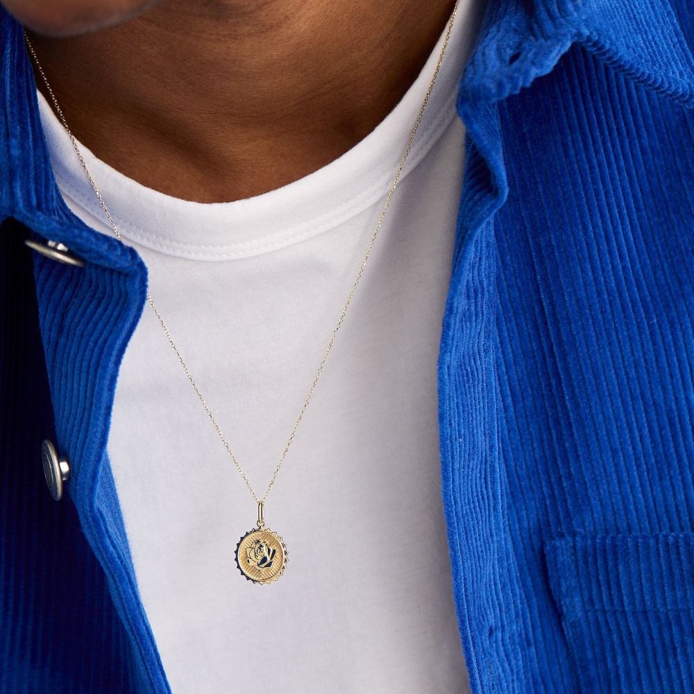 Mejuri Strength: Rose Coin Charm Pendant - 14k Yellow Gold