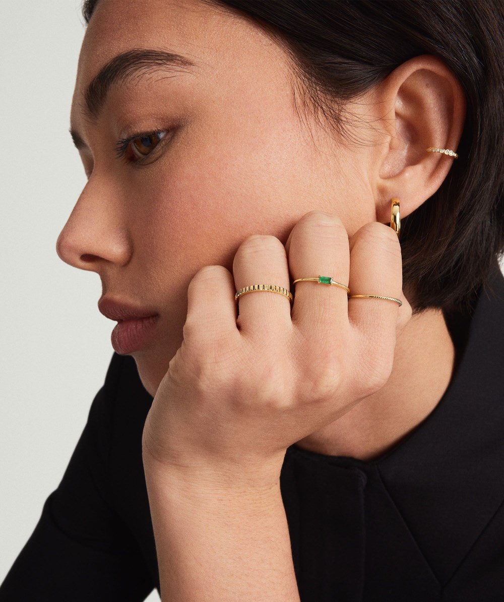Mejuri Baguette Stacker Ring - 14k Yellow Gold