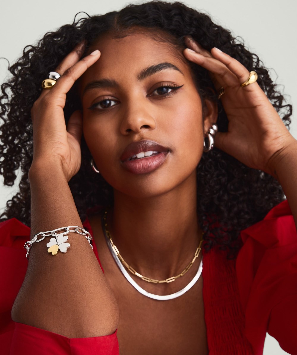Mejuri Mejuri x GANNI Clover Charm Bracelet - Sterling Silver
