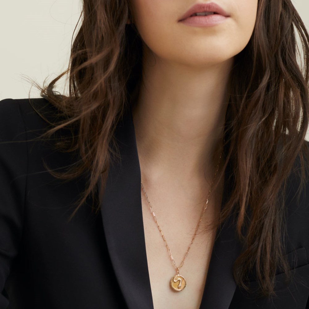 Mejuri Transformation: Serpent Coin Charm Pendant - 14k Yellow Gold