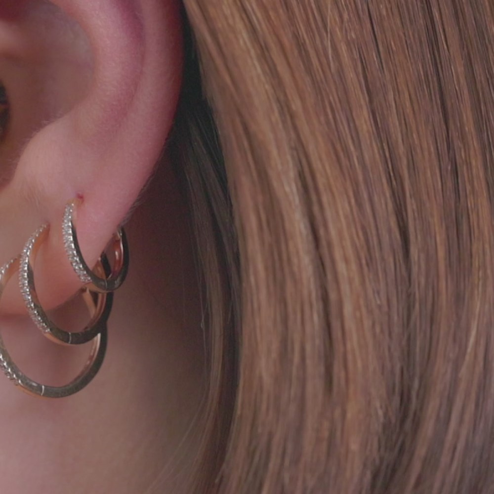 Mejuri Bold Pavé Diamond Small Hoops - 14k Yellow Gold