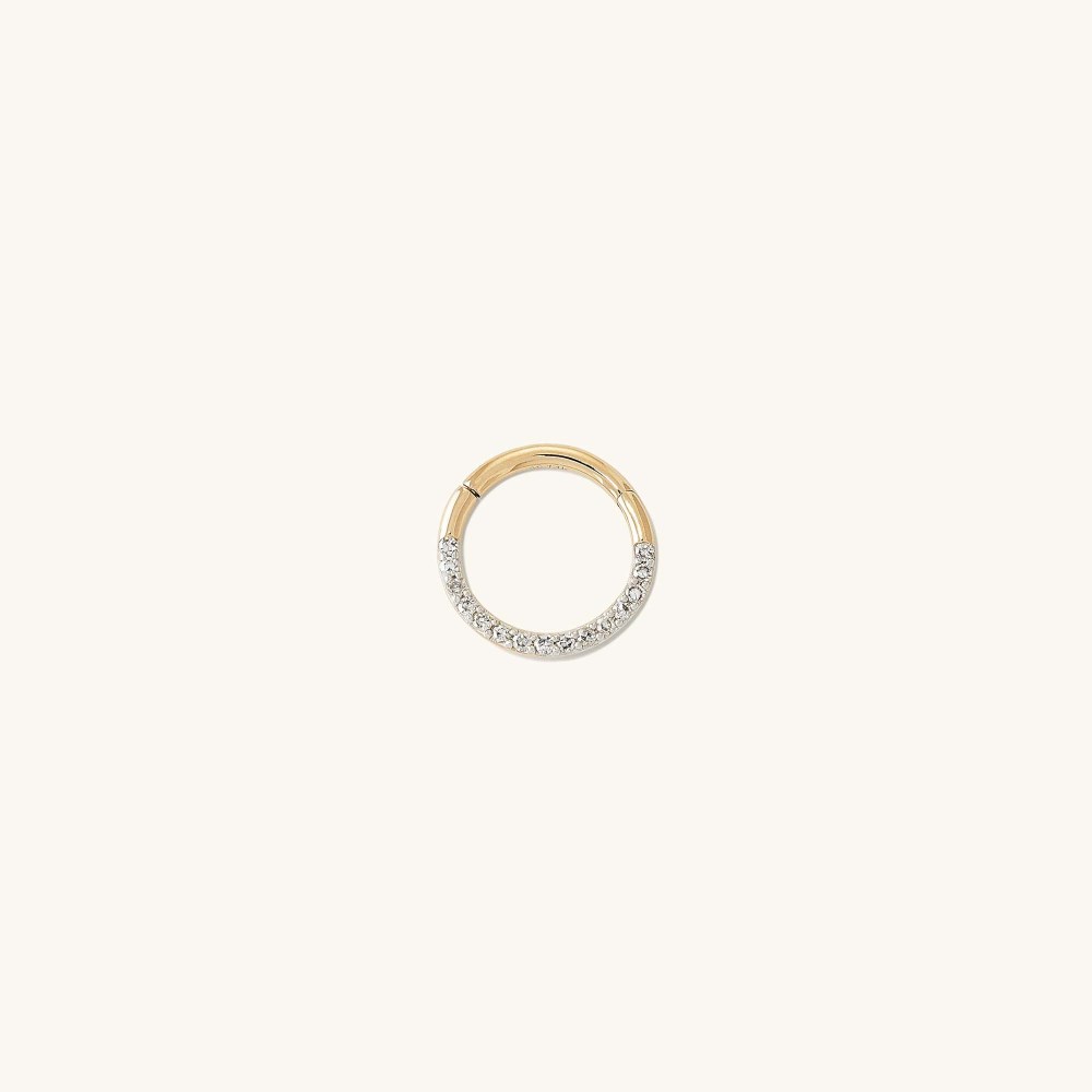 Mejuri Cartilage Pavé Diamond Mini Hoop - 14k Yellow Gold