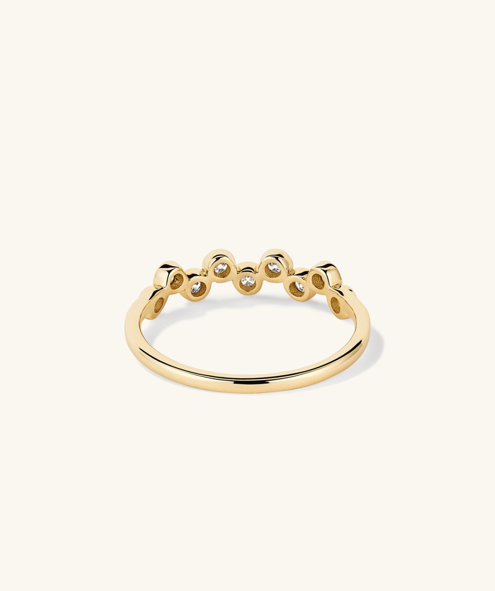 Mejuri Bezel Lab Grown Diamond Zig-Zag Ring - 14k Yellow Gold
