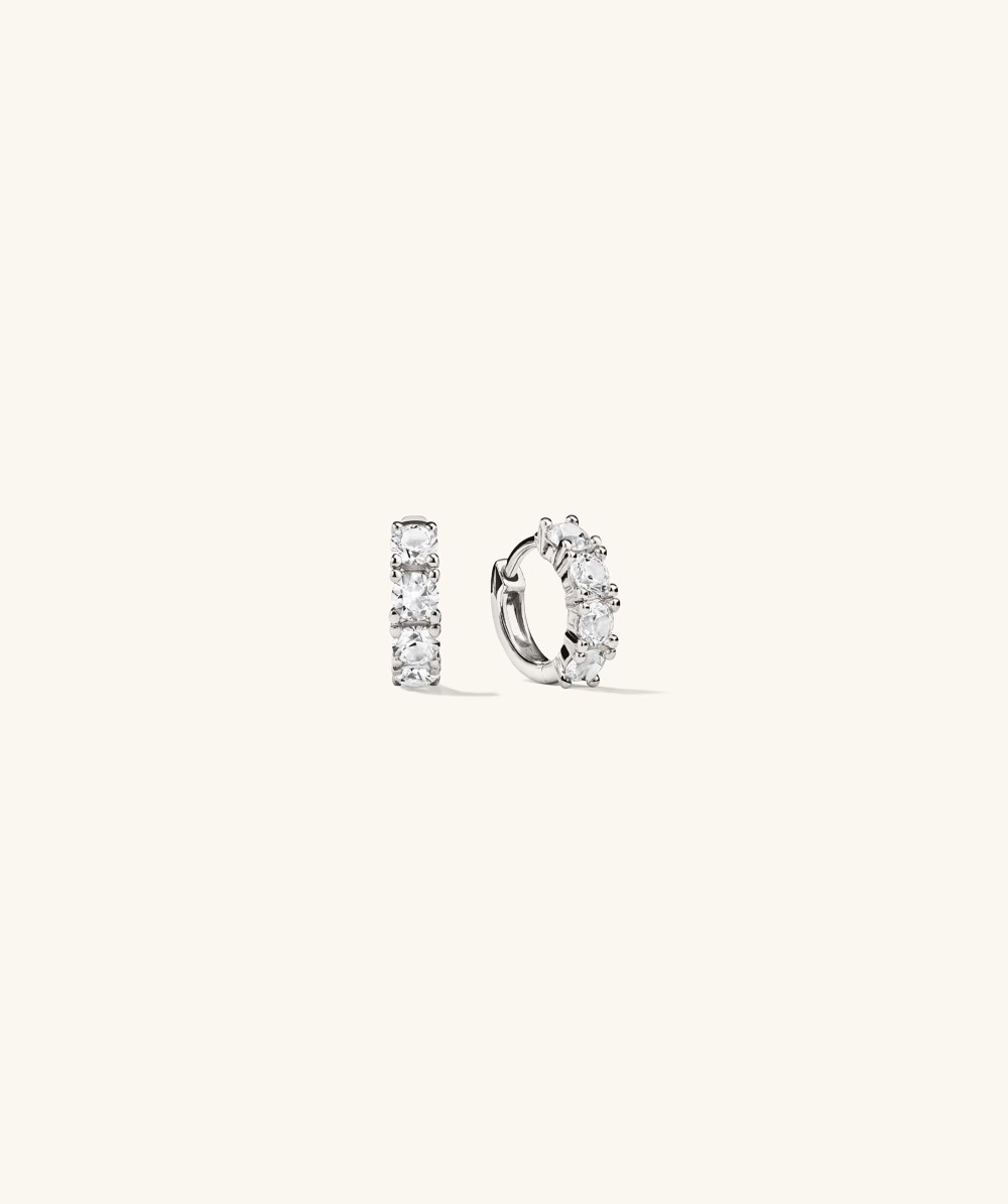 Mejuri Lab Grown Sapphire Huggies - Sterling Silver Mejuri Lab Grown Sapphire Huggies - Sterling Silver