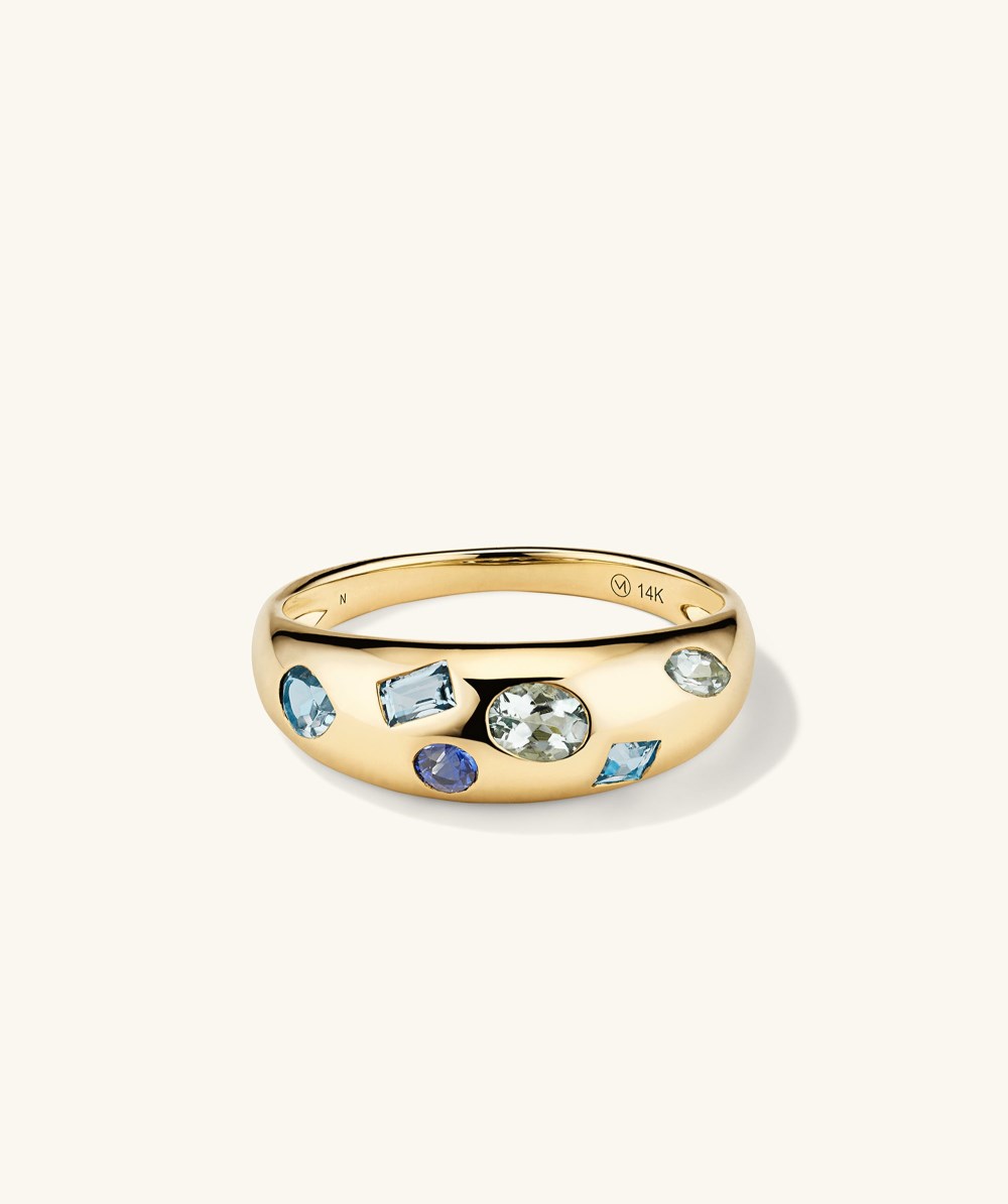 Mejuri Mosaic Gemstone Dôme Ring - 14k Yellow Gold