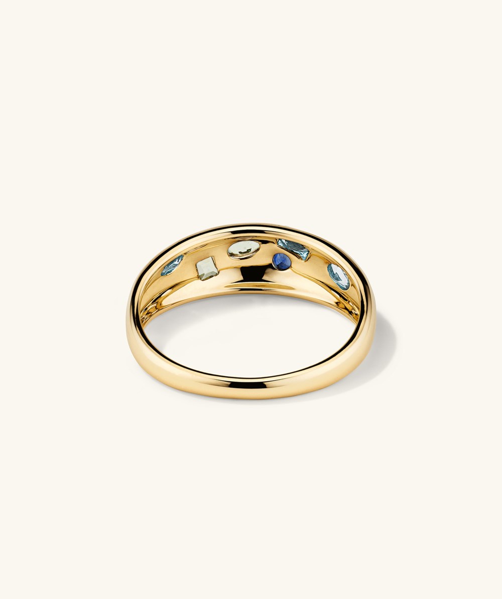 Mejuri Mosaic Gemstone Dôme Ring - 14k Yellow Gold