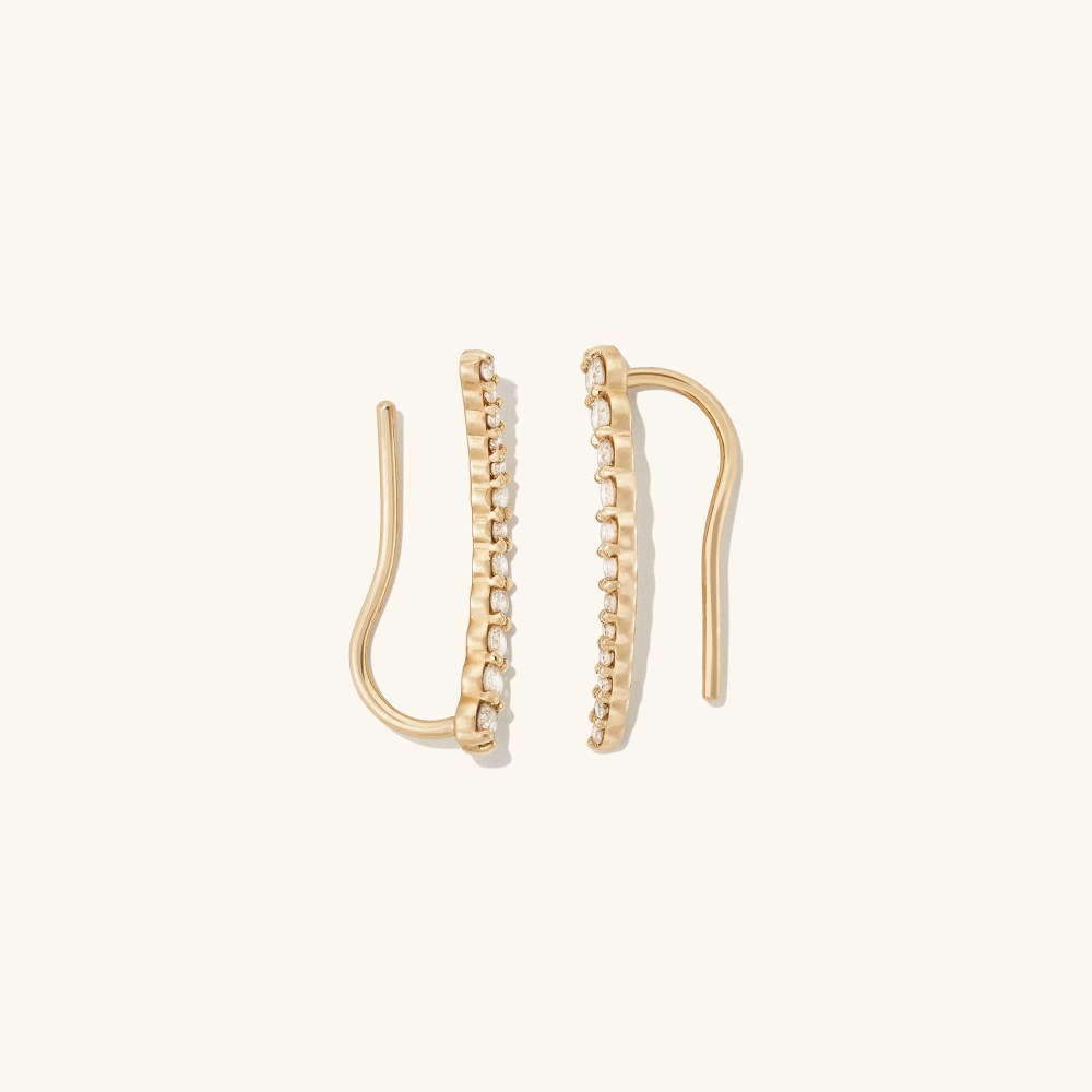 Mejuri Pavé Diamond Climbers - 14k Yellow Gold