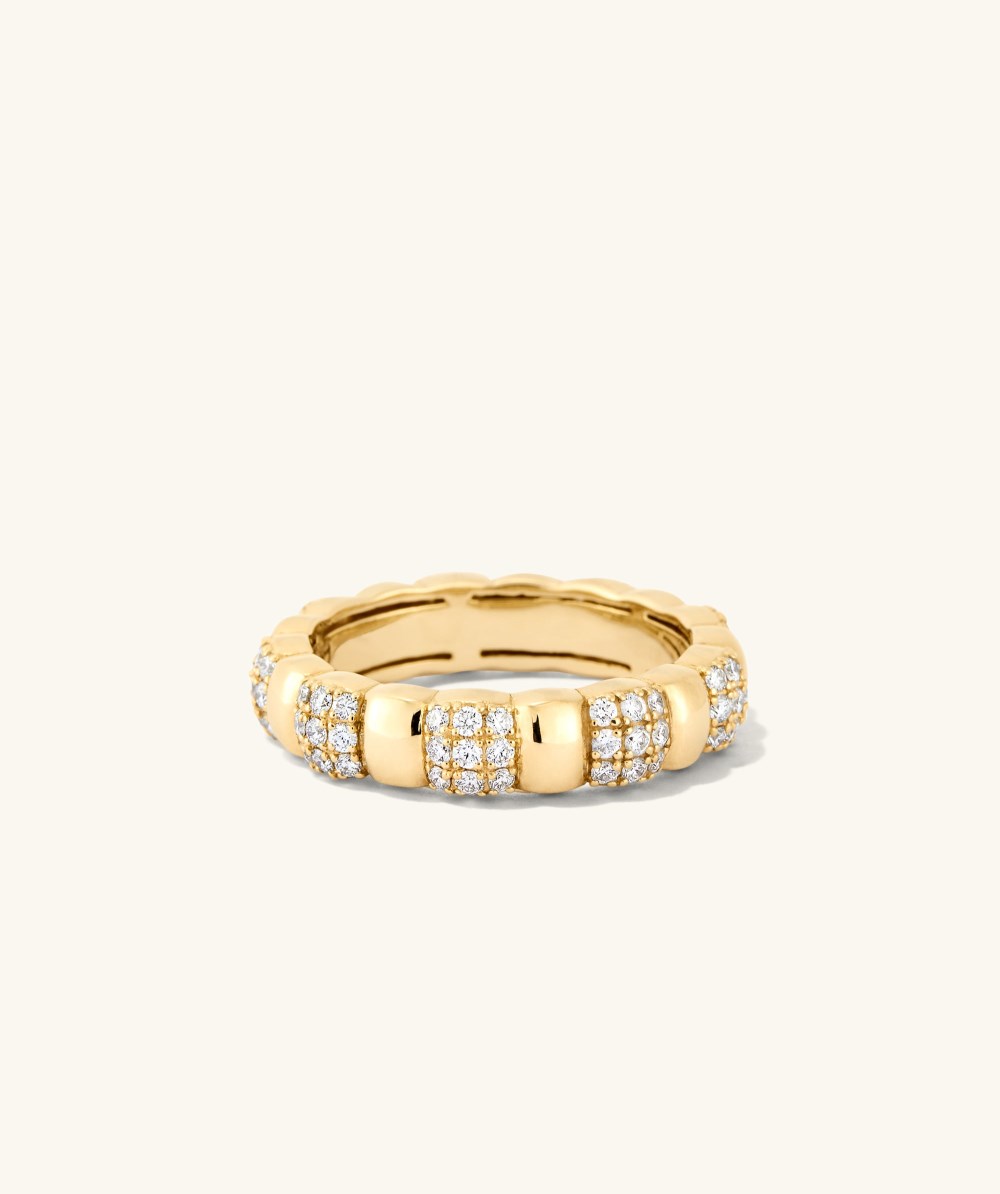Mejuri Pavé Diamond Soft Charlotte Ring - 14k Yellow Gold