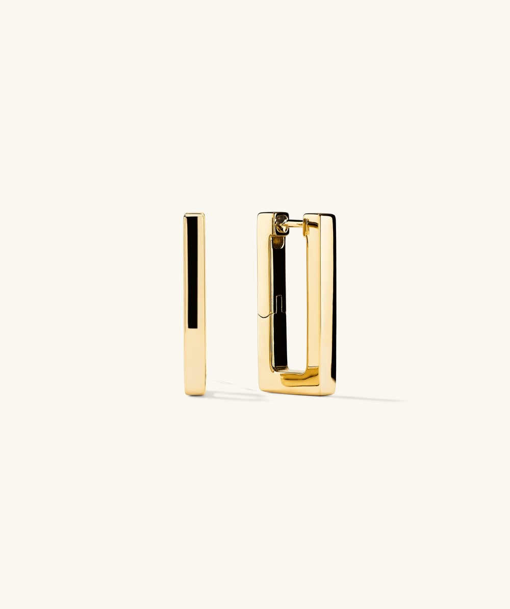 Mejuri Block Large Hoops - Gold Vermeil