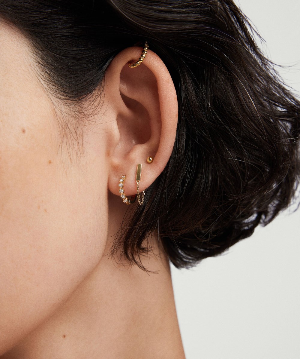 Mejuri Bezel Lab Grown Diamond Huggies - 14k Yellow Gold