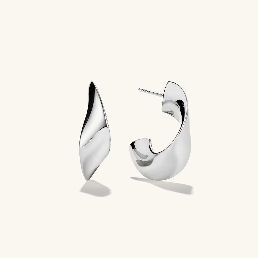 Mejuri Wave Hoops - Sterling Silver Mejuri Wave Hoops - Sterling Silver