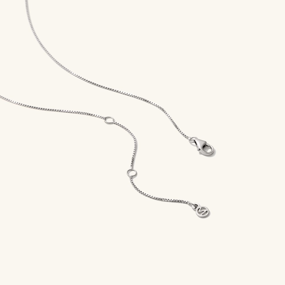 Mejuri Baby Box Chain Necklace - 14k White Gold