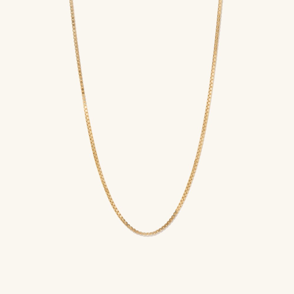 Mejuri Square Box Chain Necklace - 14k Yellow Gold Mejuri Square Box Chain Necklace - 14k Yellow Gold