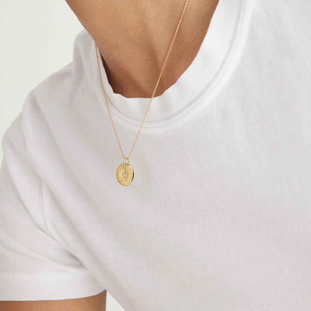 Mejuri Zodiac Pendant Necklace - Gold Vermeil