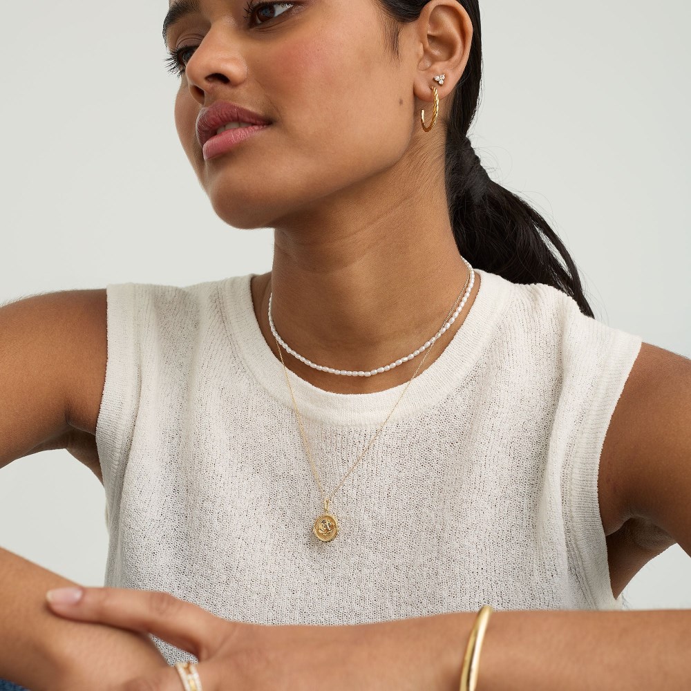 Mejuri Strength: Rose Coin Charm Pendant - 14k Yellow Gold