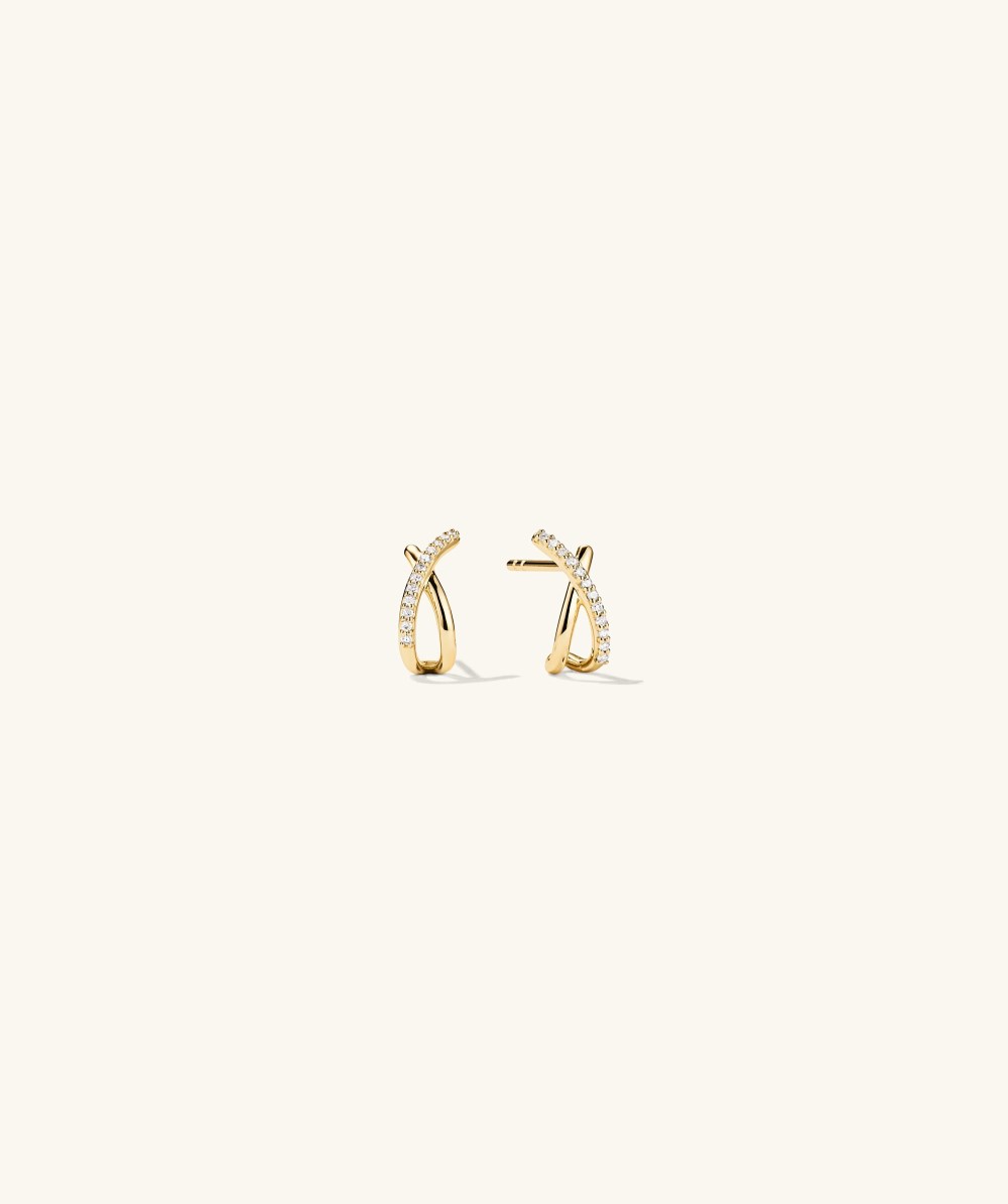 Mejuri Pavé Diamond X Studs - 14k Yellow Gold Mejuri Pavé Diamond X Studs - 14k Yellow Gold