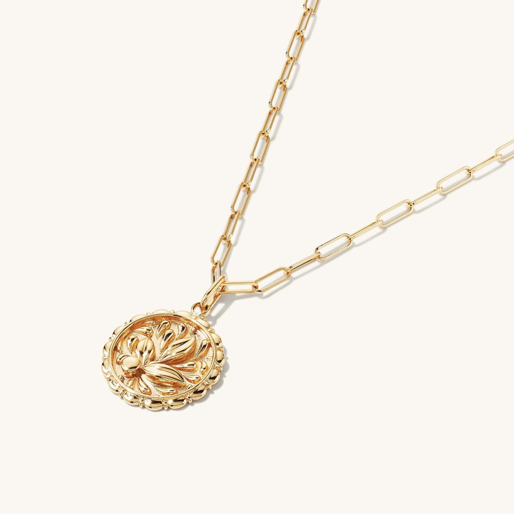 Mejuri Balance: Terra Coin Charm Pendant - 14k Yellow Gold