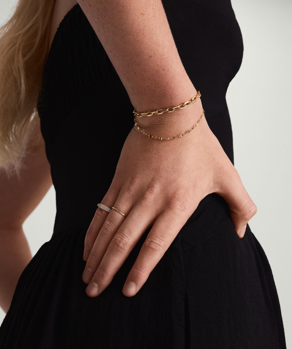Mejuri Large Square Oval Chain Bracelet - 14k Yellow Gold